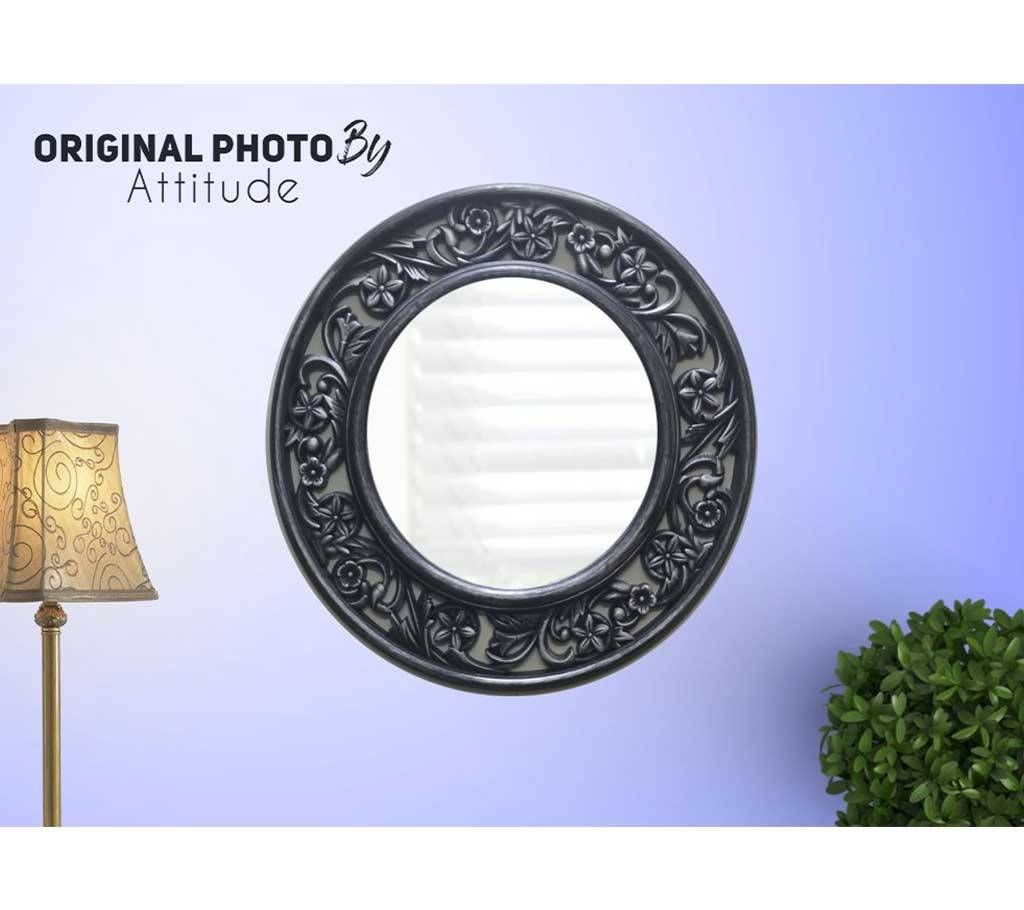 Mirror Black 2 Unique Design Round Accent Wall Mirror in White Frame
