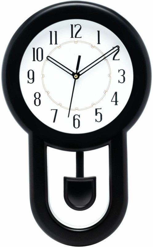 Cube X Analog 42 cm X 26 cm Wall Clock  (Black, White, With Glass, Pendulum)