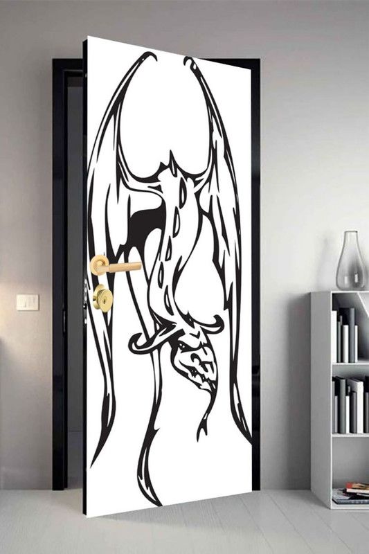 QTH 29.8 cm QTH Skull Dor-6995 Design Door Sticker Self Adhesive Sticker  (Pack of 1)