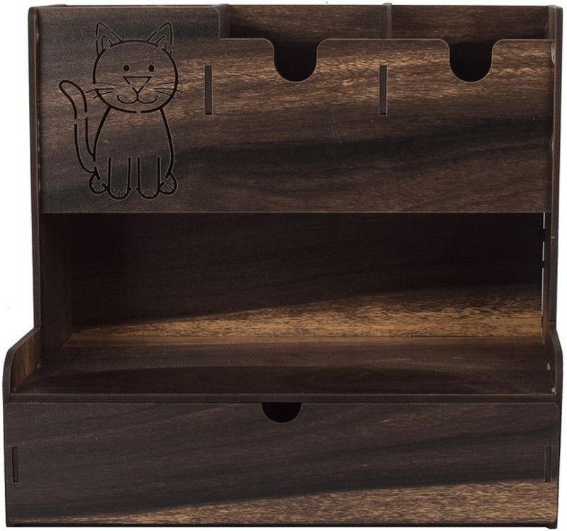 Nevina Wooden Wall Shelf  (Number of Shelves - 5, Black)