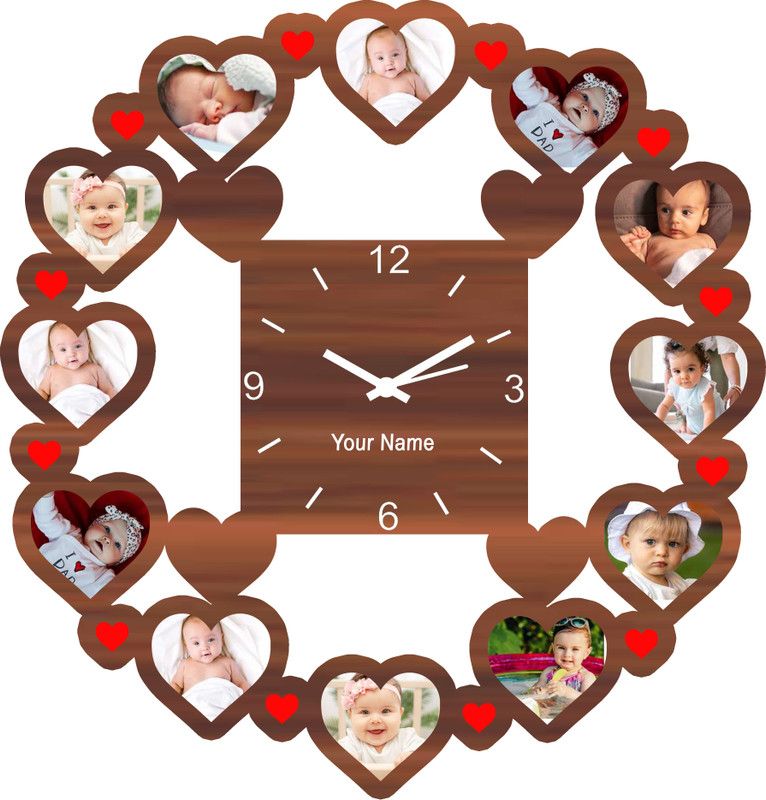 JV Jashvira Wood Personalized, Customized Gift Best Friends Reel Photo Collage gift for Friends, BFF with Frame, Birthday Gift,Anniversary Gift Wall  (Multicolor, 12 Photo(s), 12x12)