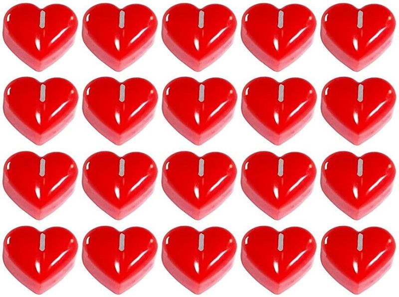 Twixxle IVX™-360-LP-Decorative Heart Shape Smokeless Designer Rose Fragrance Candle Candle  (Multicolor, Pack of 20)