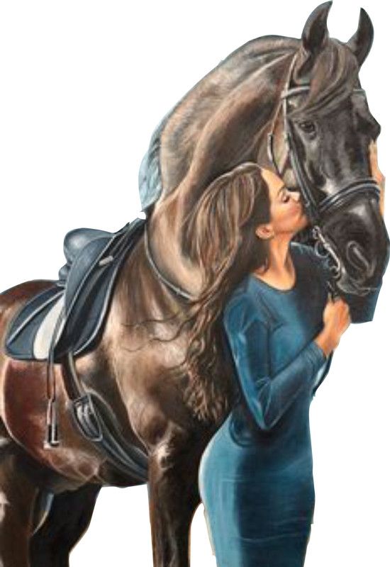 SahajDecor 40 cm Smart Girl Kiss Horse Magnetic Sticker  (Pack of 1)