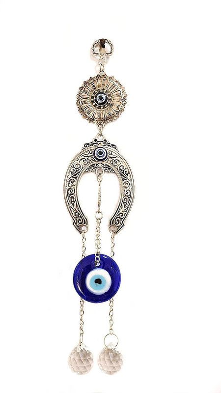 Jakha EVIL EYE HOME111 Decorative Showpiece - 6.5 cm  (Glass, Blue)