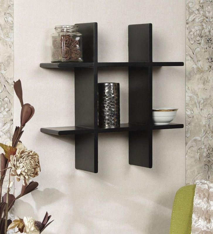 Ikp I KNOW PREFERENCE WALL SHELVES MDF (Medium Density Fiber) Wall Shelf  (Number of Shelves - 1, Black)