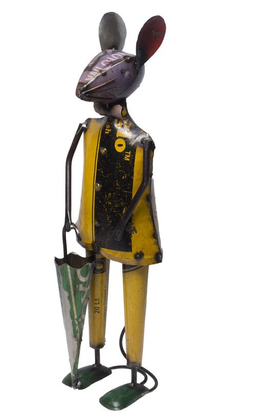 De Kulture Works Mickey Mouse with Umbrella Decorative Showpiece - 51 cm  (Iron, Multicolor)
