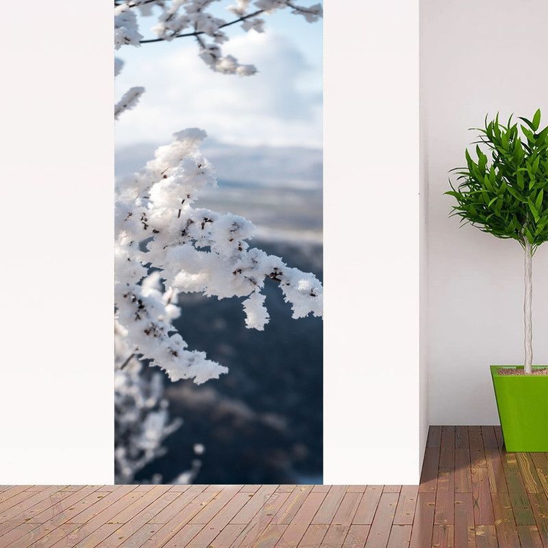 CVANU 91 cm Alluring White Blossom Flower Self Adhesive Sticker  (Pack of 1)
