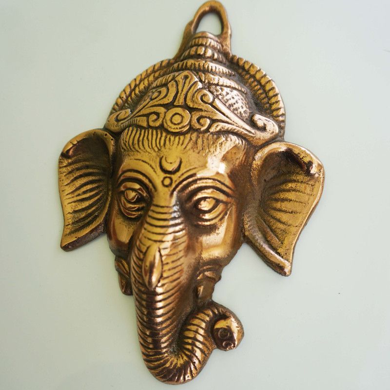 United originals Ganpati door hanging copper idol|Ganesha wall hanging | Vinayaka Decorative Showpiece - 6 cm  (Copper, Gold)