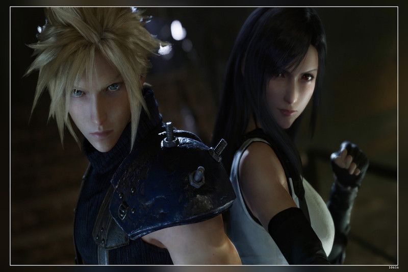 Cloud Strife Tifa Lockhfinal Fantasy Vii Final Fantasy Vii Remake I Matte Finish Poster Paper Print  (12 inch X 18 inch)