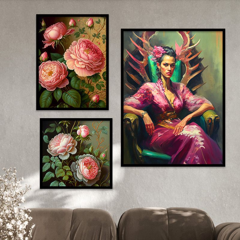 Modern Art Painting with Frame - wall decor for Living Room Home and Office - Framed Wall Decor Abstract Painting gallerywall17 Paper Print  (17 inch X 13 inch, Framed)