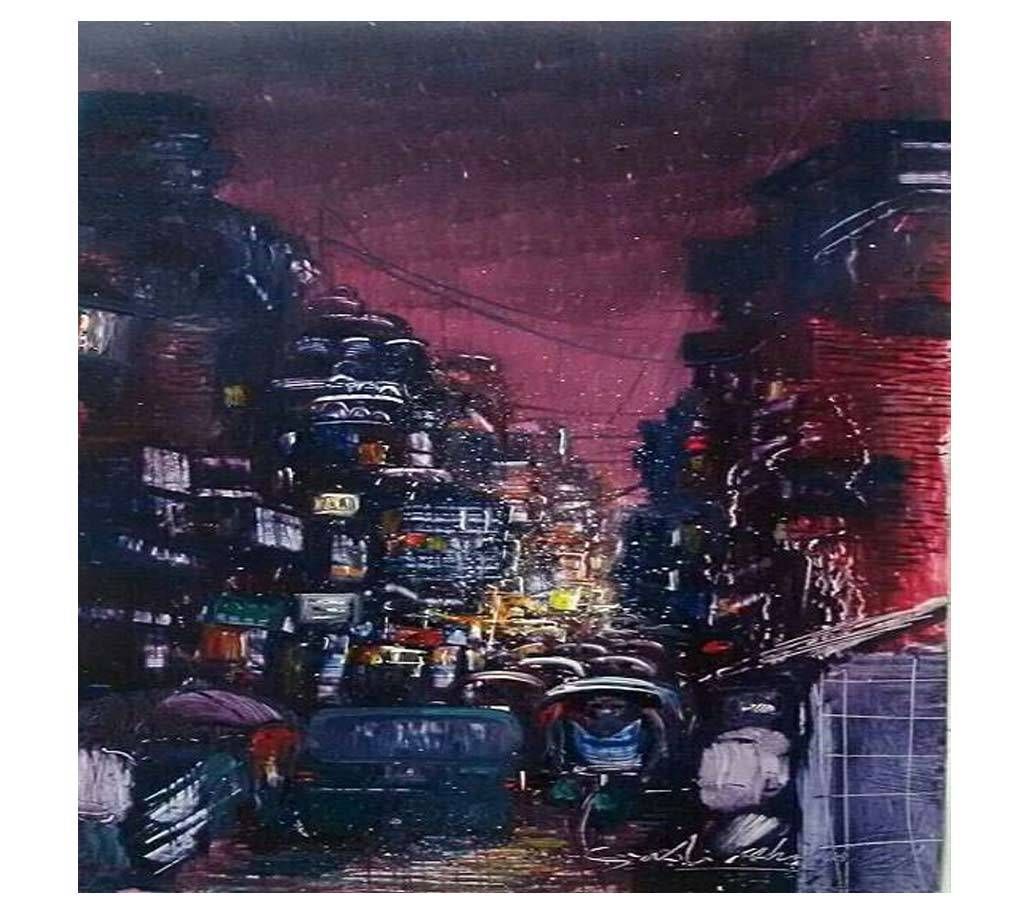 Old Dhaka Part-4 painting by Salim Ahmed 