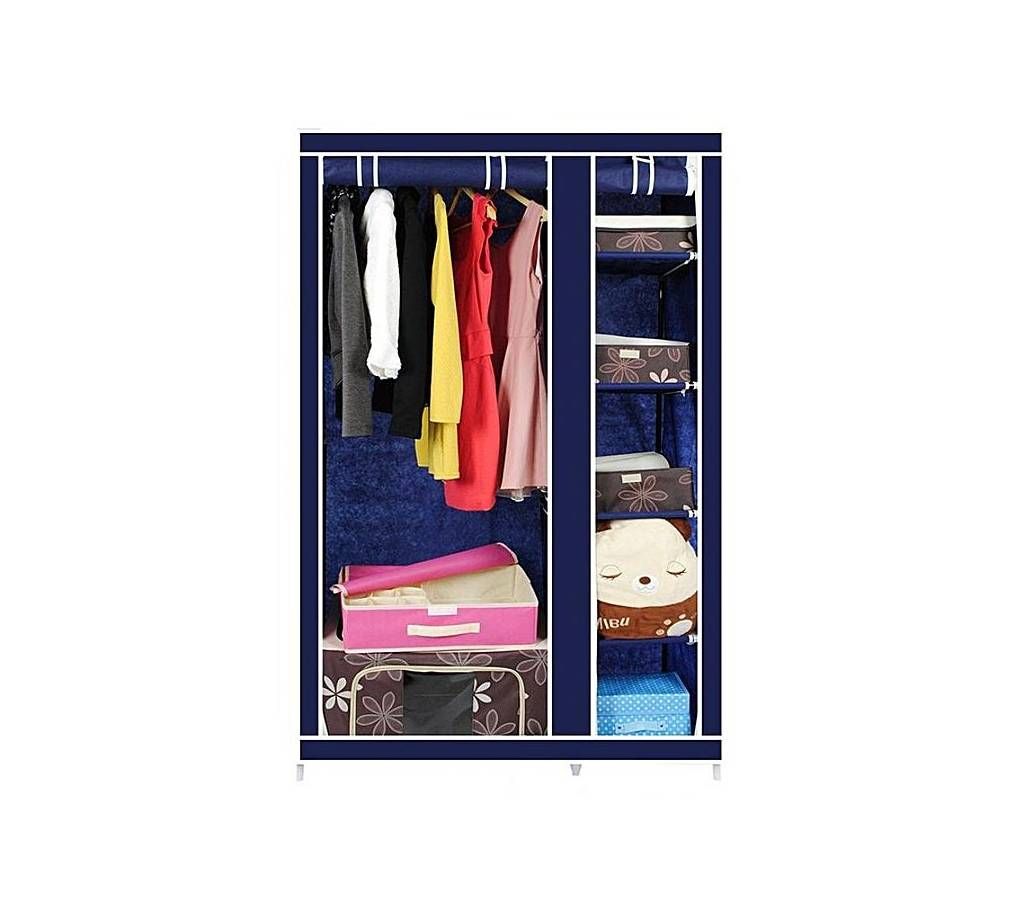 Stainless Steel & Fabric Storage Wardrobe - Blue