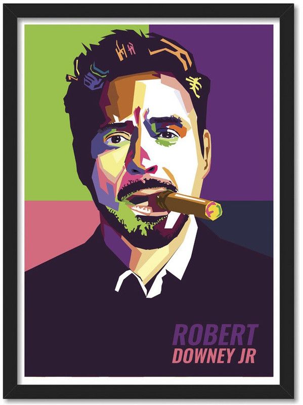 Robert Downey framed Poster for Room & Office(10x13 inch,Framed) Paper Print  (13 inch X 10 inch, Framed)