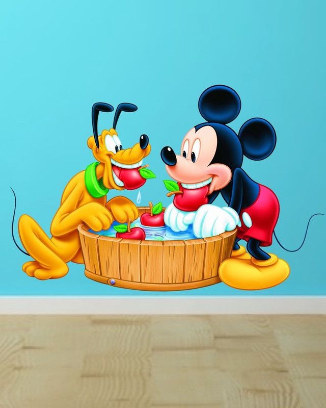 BALKRISHNA WALL STICKER 60 cm MICKEY& DOG Self Adhesive Sticker  (Pack of 1)