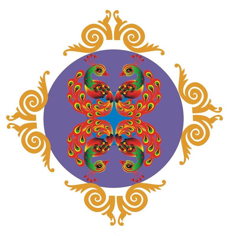 Jump up 45 cm Colorful Rangoli Self Adhesive Sticker  (Pack of 1)