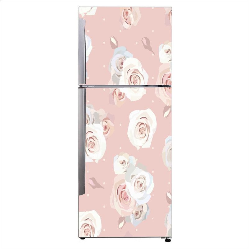 Advait Designs 60 cm Advait Designs Decorative beautiful white flower vector illustator design Art Exta Large Sticker For Fridge Décor Self Adhesive Sticker  (Pack of 1)