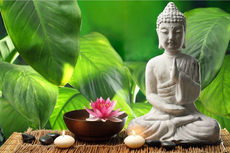 shoelific Gautam Buddha Vinyl Self Adhesive Painting Without Frame Digital Reprint 36 inch x 48 inch Painting  (Without Frame)