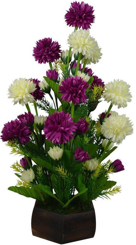 fancymart FP-0927 Purple Carnations Artificial Flower with Pot  (24 inch, Pack of 1, Flower with Basket)
