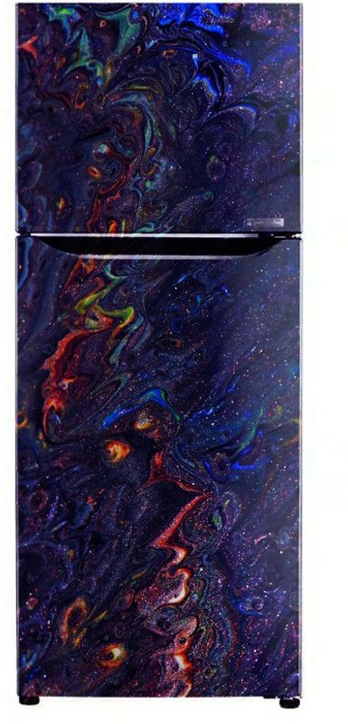 Advait Designs 60 cm Advait Designs colourfull decorative light pink & light blue design extra large fridge sticker (pvc vinyl covering area 61cm X 160cm ) Self Adhesive Sticker  (Pack of 1)