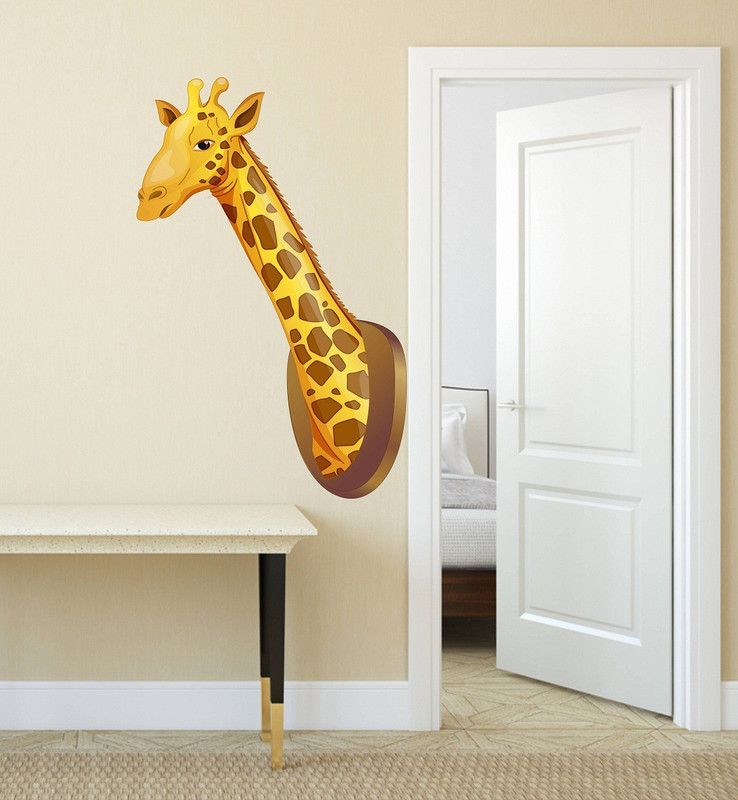 Tuffuk 50 cm Animals | Wallsticker | PVC Vinyl | Noon-Reuseable Sticker | Self Adhesive Sticker  (Pack of 1)