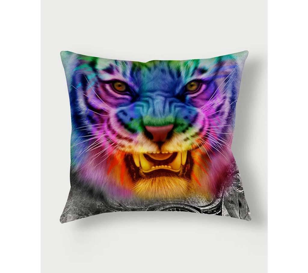 Angry Tiger colourfull Painting Cushion Cover