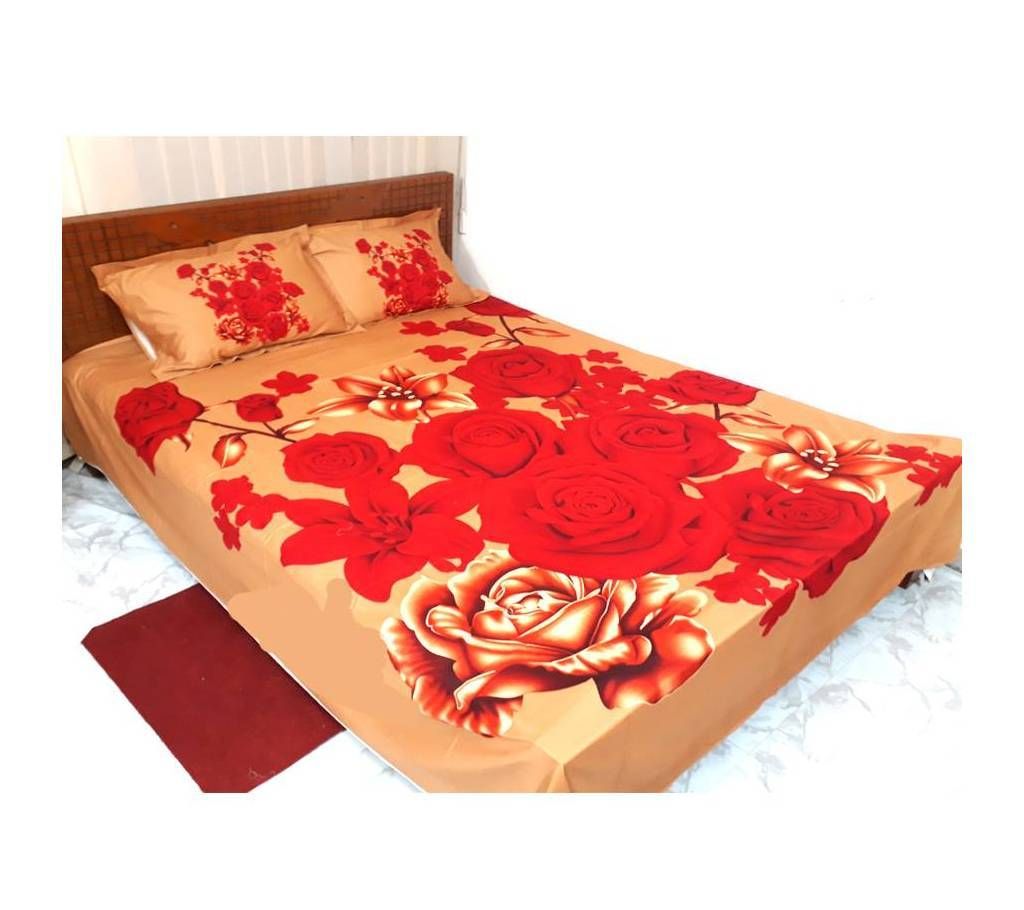 Double size cotton bed sheet set 4 pieces set 