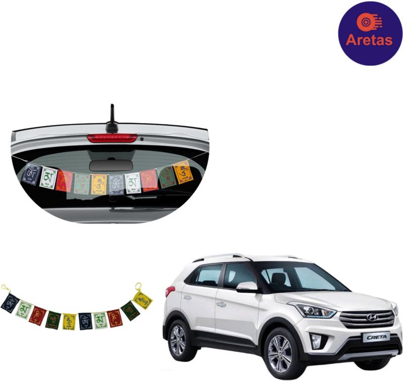 Aretas Tibetan Prayer Flags For Hyundai Creta Rectangle Car Window Flag Flag  (Cotton)