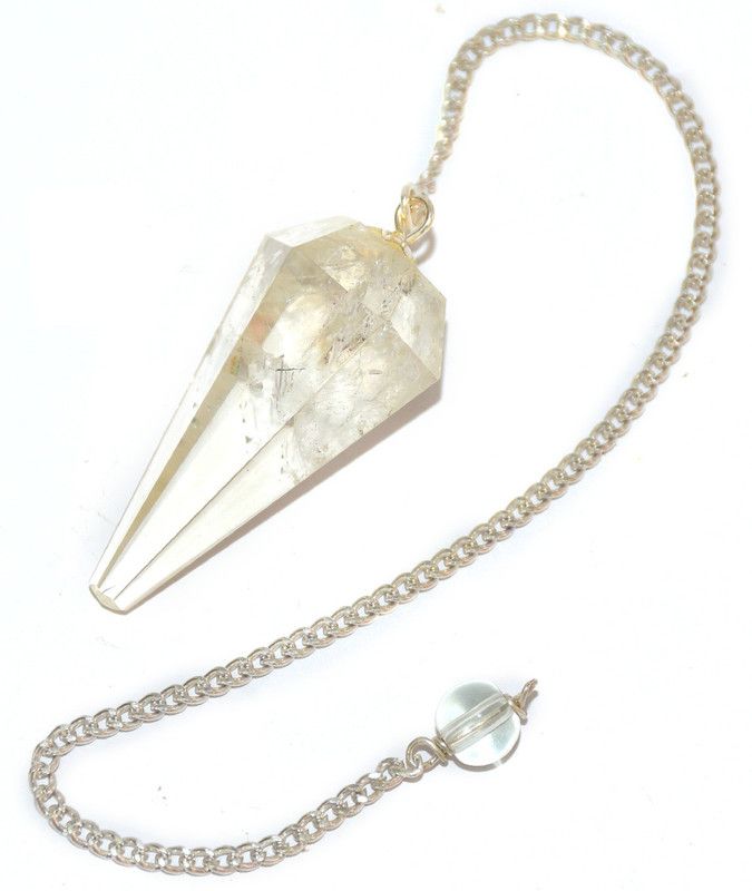 RESHAMM LIFE CARE Clear Quartz Dowser Pendulum Crystal Stone for Meditation, Reiki Healing Dowsing Decorative Showpiece - 4 cm  (Crystal, Stone, White)