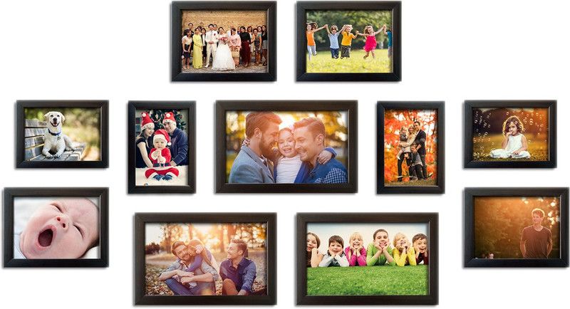Random Wood Personalized, Customized Gift Best Friends Reel Photo Collage gift for Friends, BFF with Frame, Birthday Gift,Anniversary Gift Wall  (Black, 11 Photo(s), 4 Pcs: 4X6 inch, 4 Pcs: 5X7 inch, 3 Pcs: 6X10 inch)