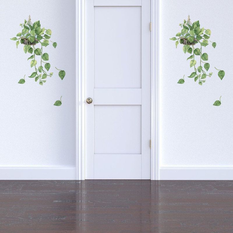 Wallzone 80 cm Green Leaves|Nature Self Adhesive Sticker  (Pack of 1)