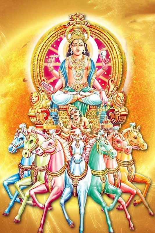Lord Surya Dev Waterproof Vinyl Sticker Poster || (12 inc X 18 inch) can3331-1 Fine Art Print  (18 inch X 12 inch, Rolled)