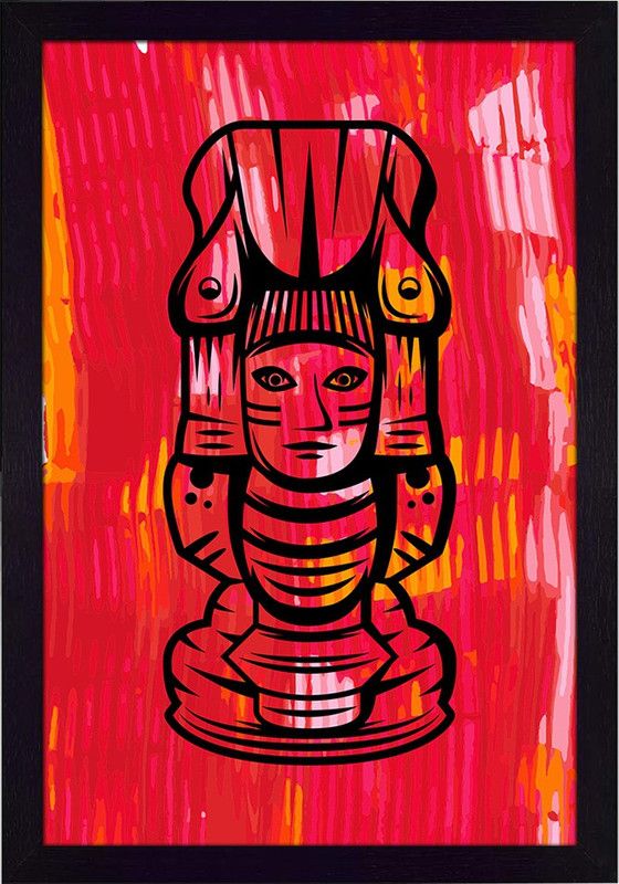 Ritwika's Abstract Wall Art Of Ancient Egyptian Face With Frame for Home and Office Decor Digital Reprint 13.5 inch x 9.5 inch Painting  (With Frame)