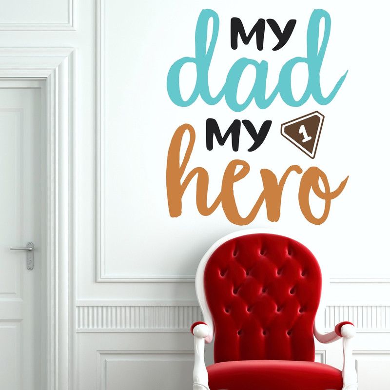 StickMe 60 cm My Dad My Hero Wall Sticker - SM 248 Self Adhesive Sticker  (Pack of 1)