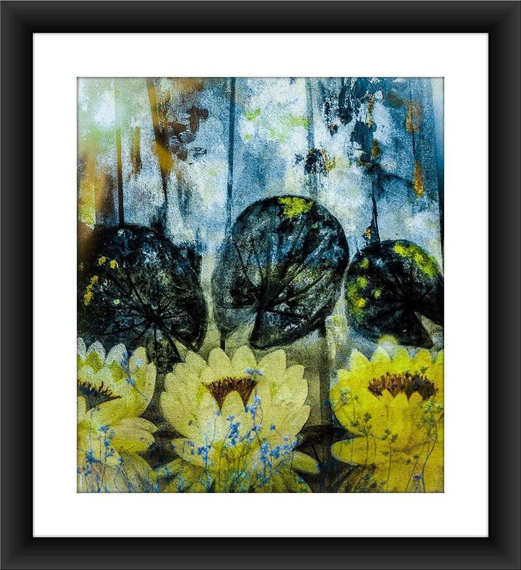 Waterlily Flowers Framed Wall Art Canvas Painting Home & Office Décor Digital Reprint 27 inch x 25 inch Painting
