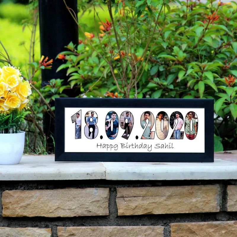 Sadar Ji Wood Personalized, Customized Gift Best Friends Reel Photo Collage gift for Friends, BFF with Frame, Birthday Gift,Anniversary Gift Wall  (Black, 8 Photo(s), 1 to 5 mb)