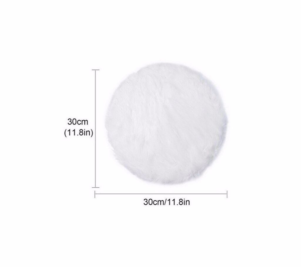 30cm Plain Fluffy Rugs Round Pad Carpet