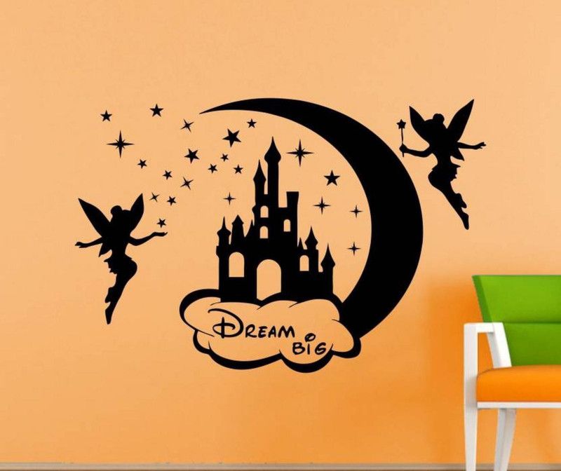 MADHUBAN DÉCOR 45 cm disney princess wall stickers Self Adhesive Sticker  (Pack of 1)