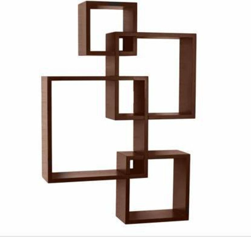 ANB Enterprises MDF (Medium Density Fiber) Wall Shelf  (Number of Shelves - 4, Brown)