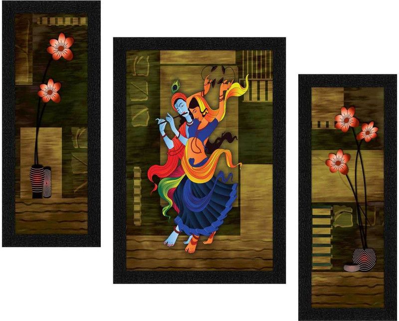 Wrap Up Box Digital Reprint 20 inch x 30 inch Painting  (With Frame, Pack of 3)