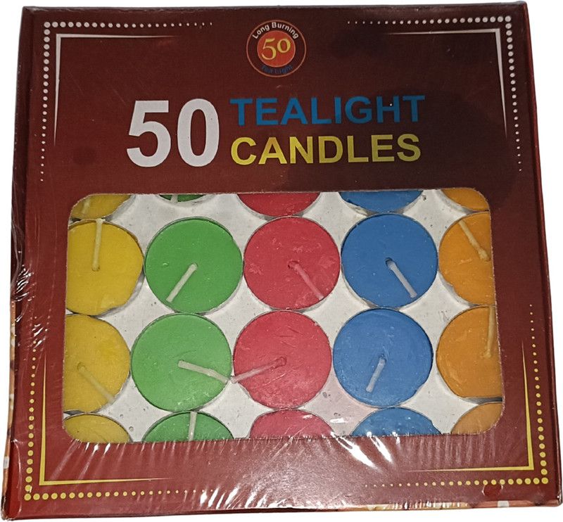 GAURAV Tealight Candles White Candle  (Multicolor, Pack of 50)
