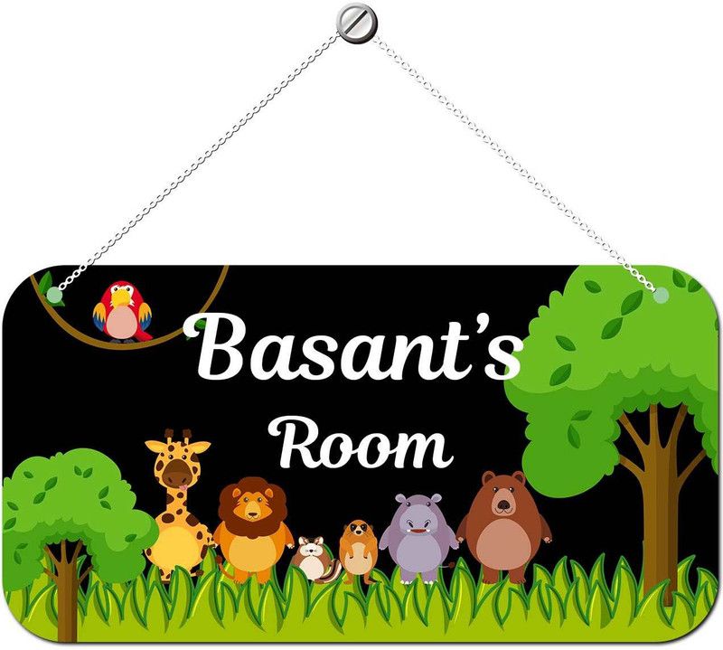 Ashvah Wooden Basant Door Sign Kids Room Name Plate  (Multicolor)