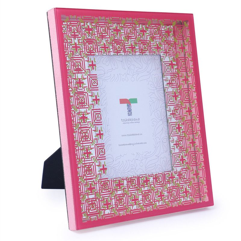 toshakhana Glass Personalized, Customized Gift Best Friends Reel Photo Collage gift for Friends, BFF with Frame, Birthday Gift,Anniversary Gift  (Pink, Pink, 1 Photo(s), 27.5x22.5x2 cms)