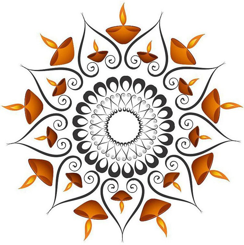 Decor Villa 30.48 cm Decor Villa Lakshmi Pada Rangoli Floor Sticker (12*12) Inch Sticker  (Pack of 1)