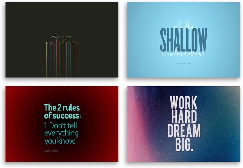 PRINTHUBS 30.48 cm Motivational Quote Poster For Room Gym Study Wall Decor A3 (Size 12x18 Inch)D11 Removable Sticker  (Pack of 4)