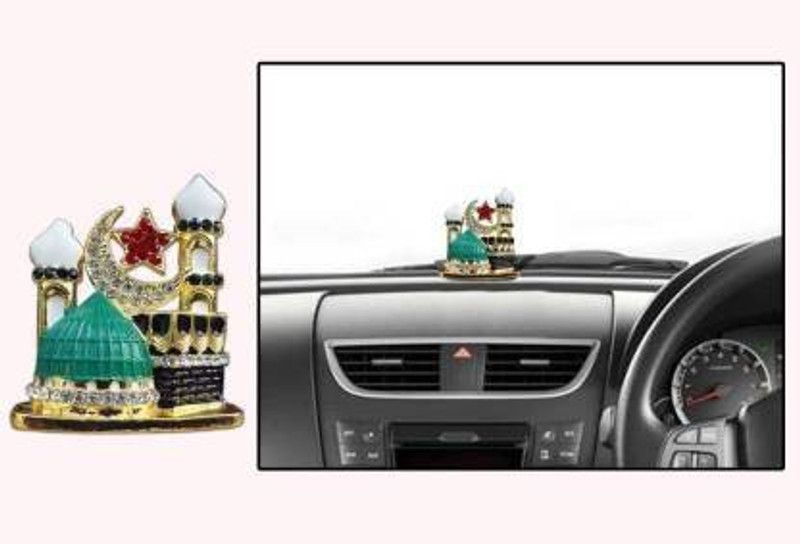 Xudo Makka Madina for Car Dashboard Makka Statues Decorative Showpiece - 4 cm  (Metal, Multicolor)
