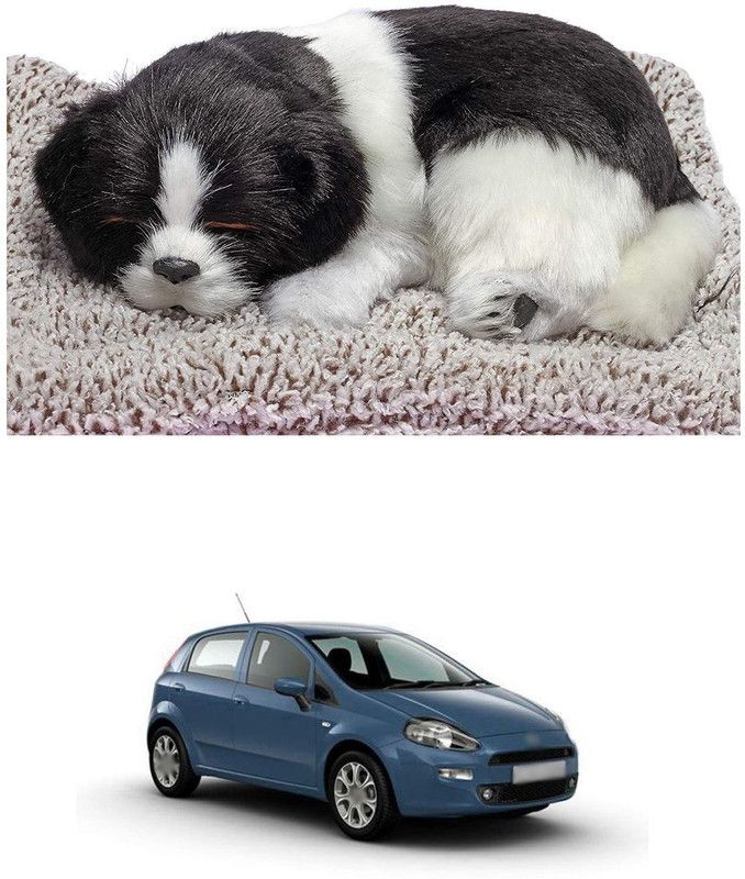 PRTEK Cute Sleeping Dog for Car, Home Interior, Office Work Table Designs 240 Decorative Showpiece - 8 cm  (Brass, Multicolor)