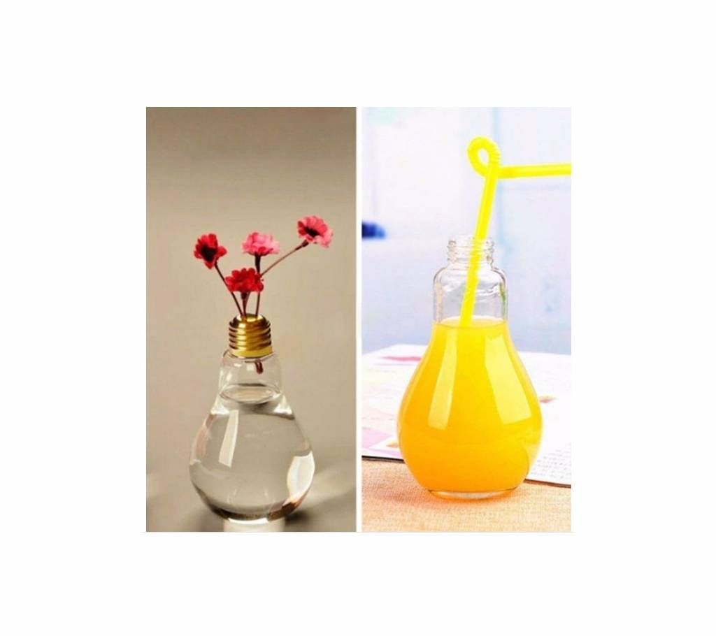 New Creative Light Bulb Transparent Clear  Bottle for Drink juice,Decor