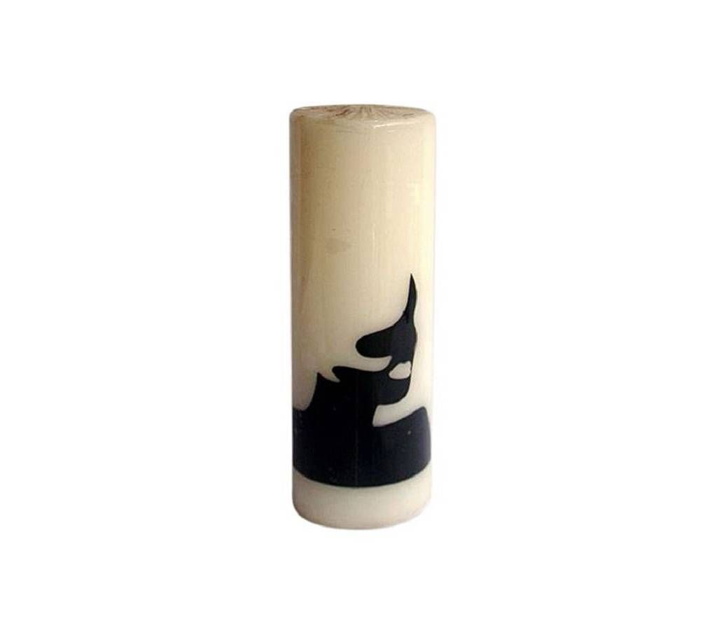 Artefact White Black Print Candle - White and Black