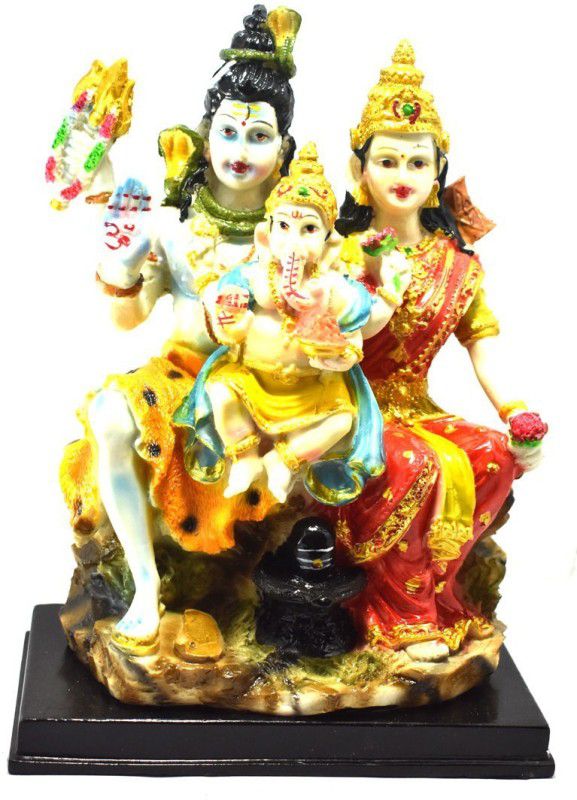 Saffronworld God Figure Showpiece Shiv Parivar L Decorative Showpiece - 23 cm  (Polyresin, Multicolor)