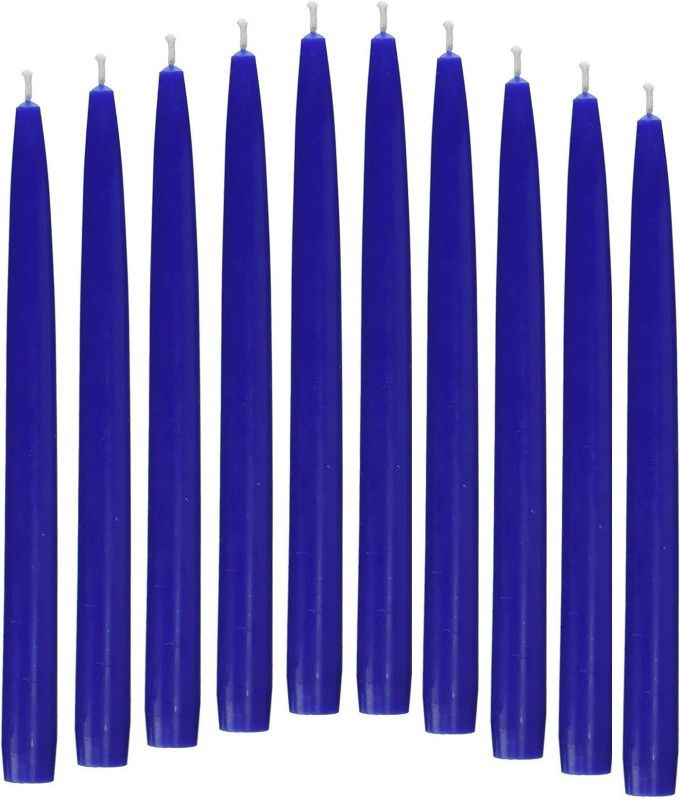 CHIKLIT ENTERPRISE Premium Blue Taper Candle 8 Inch 19 mm, Household Candle (Pack of 10 Pcs) Candle  (Blue, Pack of 10)